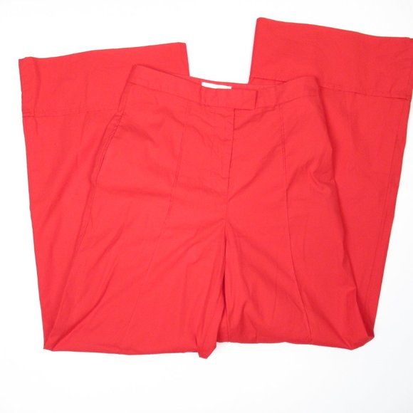 NWOT ❣️ Anthropologie Poplin Wide-Leg Pants Red - Size 4 - Picture 5 of 12